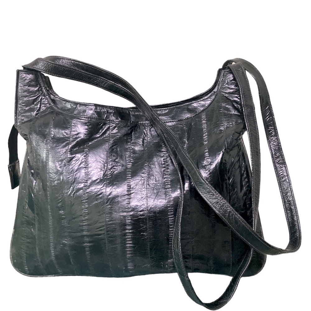 Phoenix Eel-skin Bag Purse Black Minimalist Old Money Avante Guarde Vintage